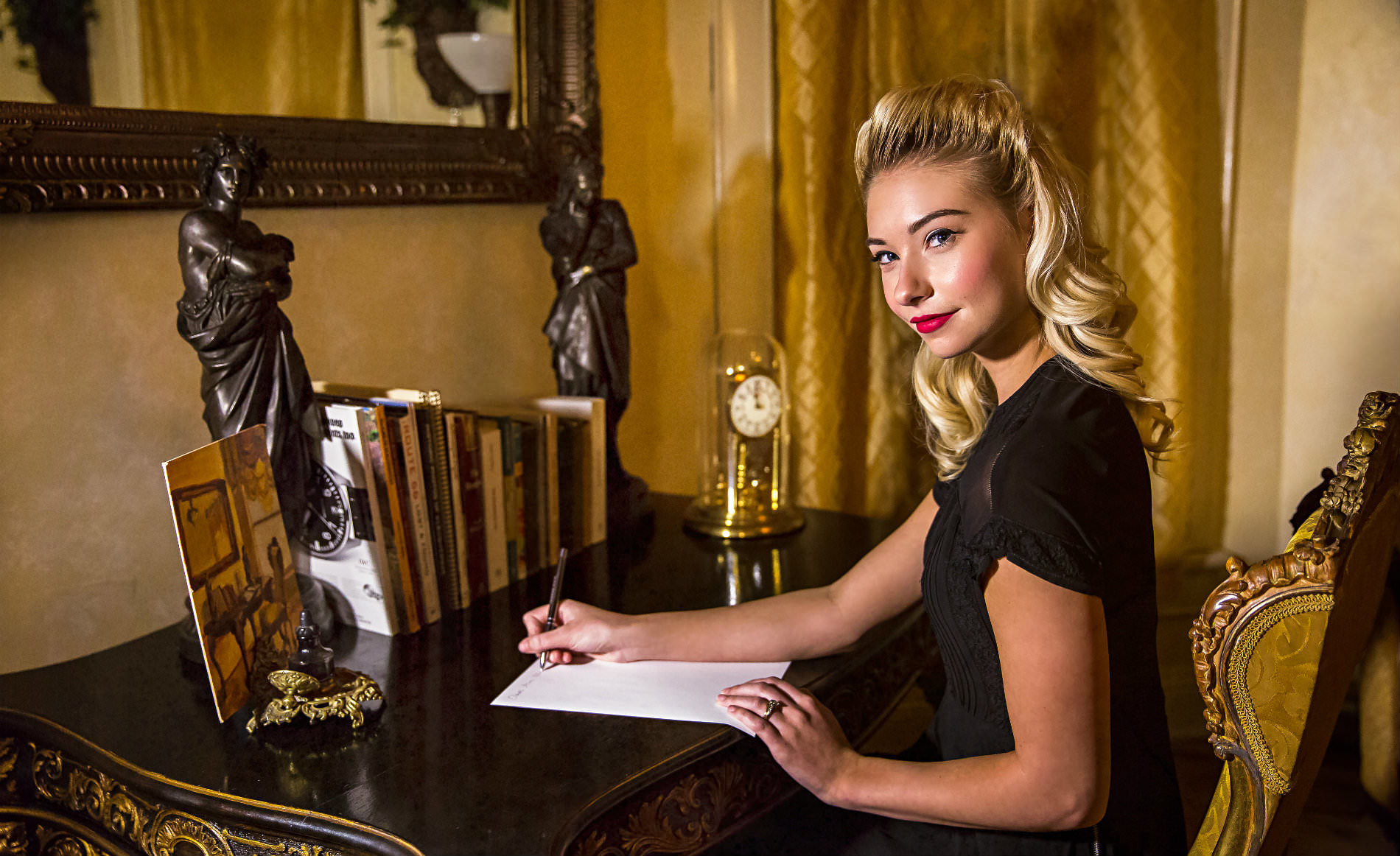 beautiful lady at desk